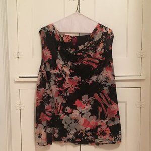 212 Collection Cowl Neck Floral Tank 2X